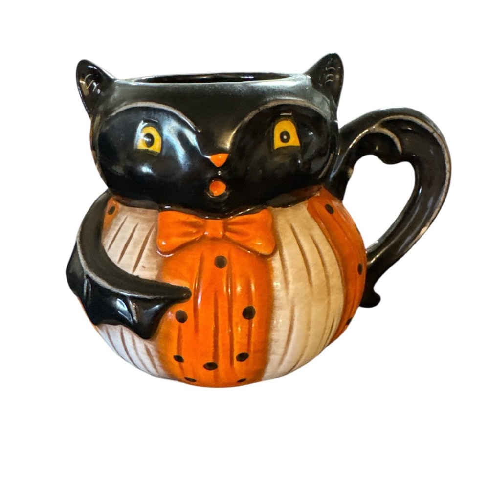 Whimsical Cat-Shaped Mug with Bow Tie